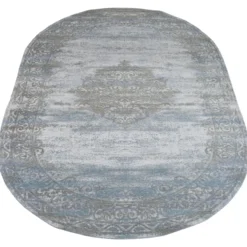Vloerkleed Adel Medaillon light grey 26007 - Ovaal 200 x 290 cm
