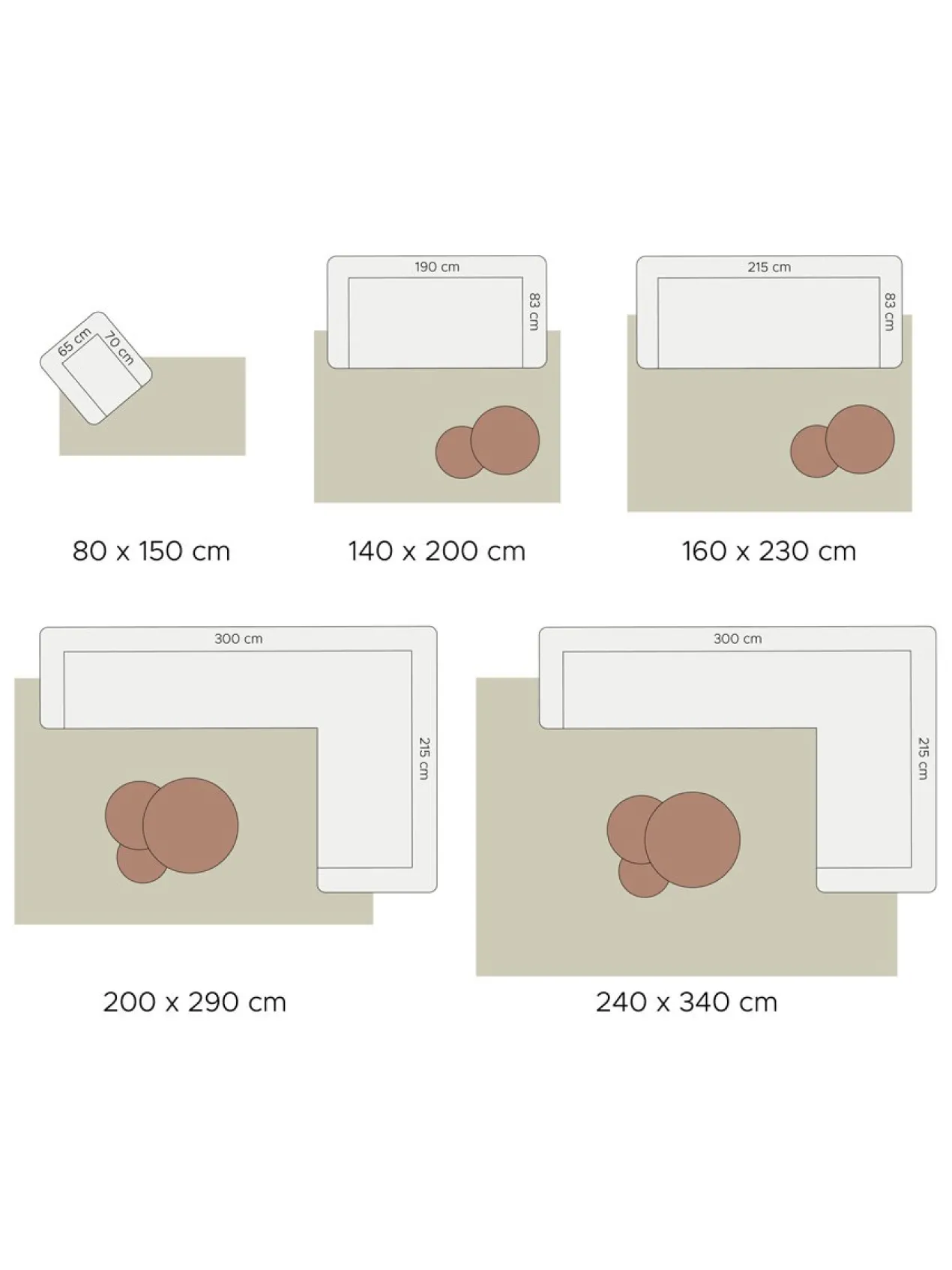 Vloerkleed Eli Beige ø200 cm