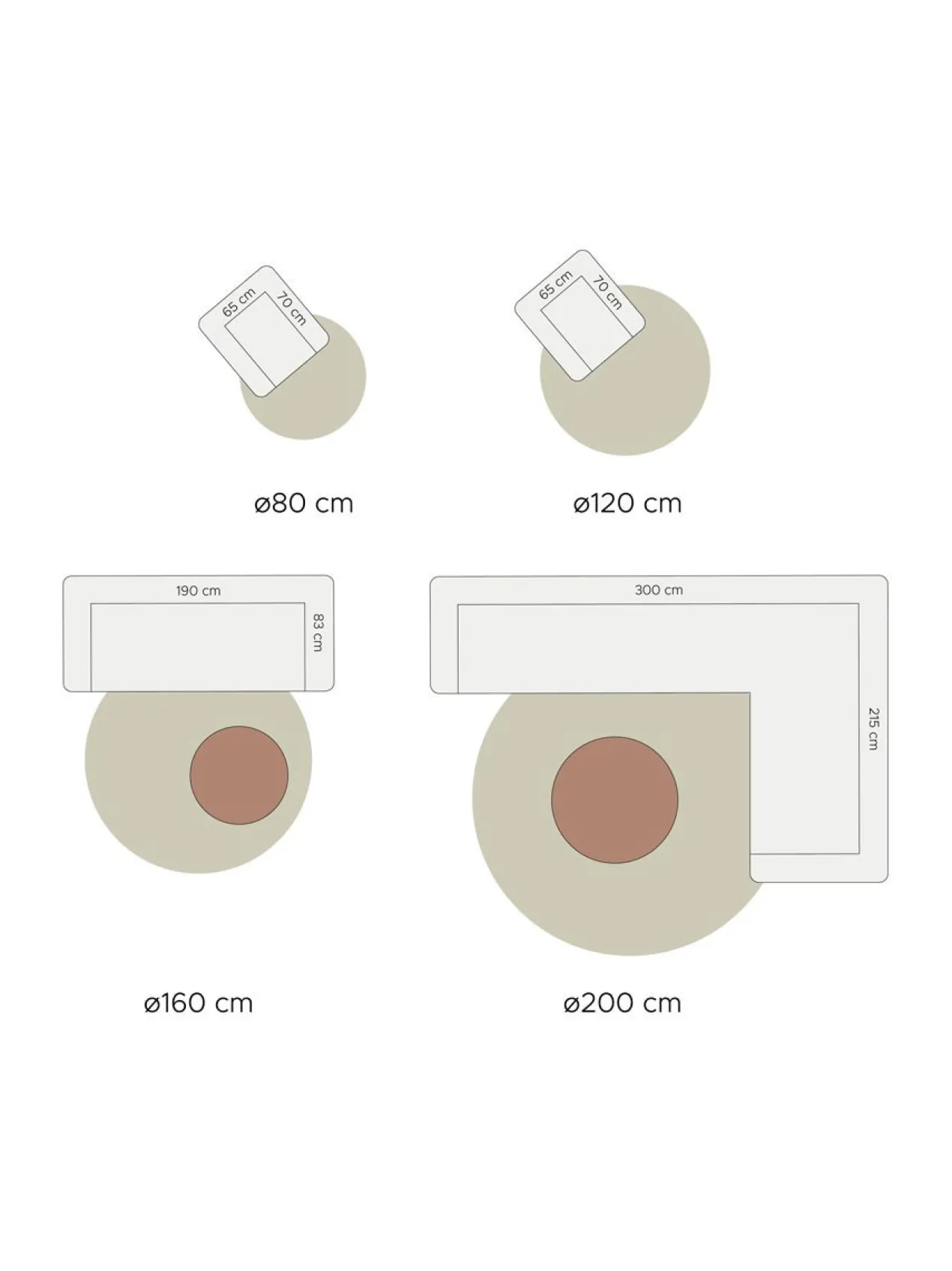 Vloerkleed Eli Beige ø200 cm