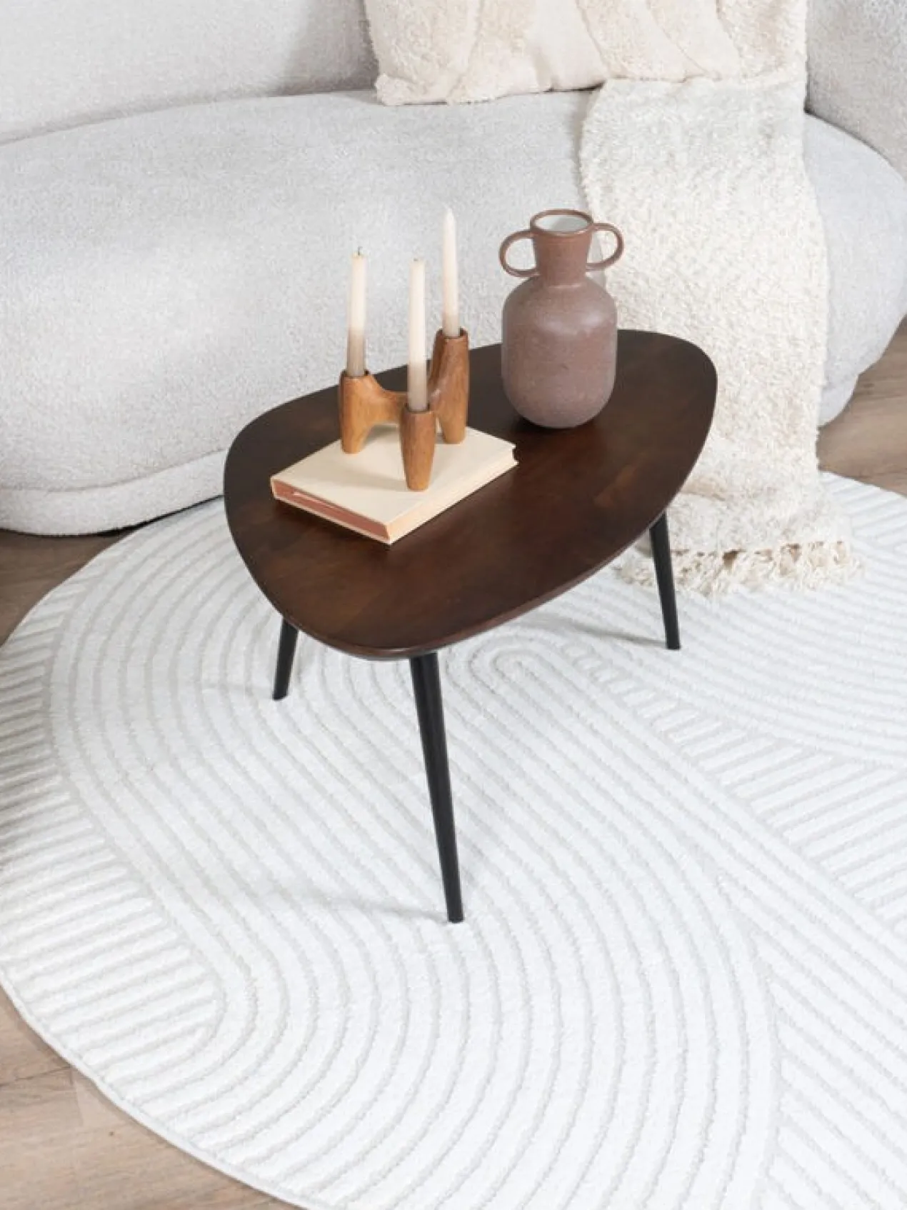 Vloerkleed Ella cream rond ø160 cm