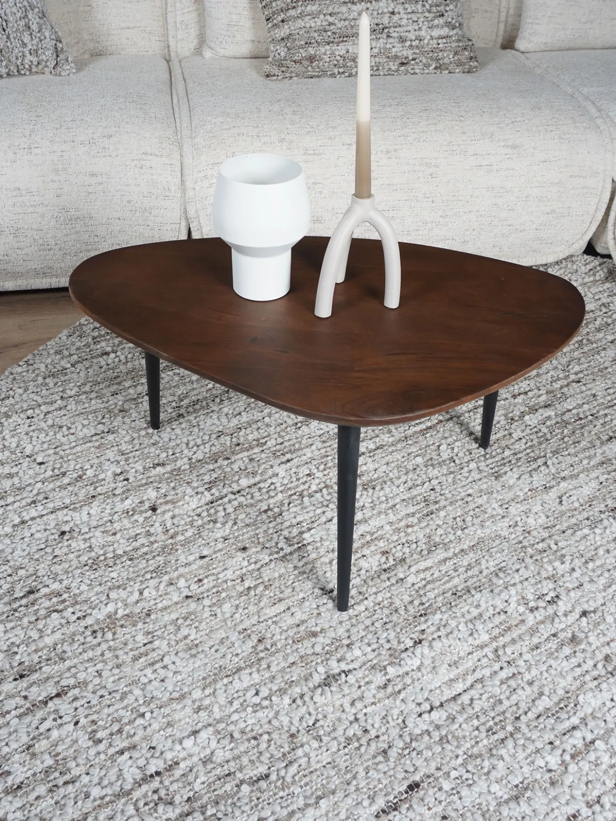 Vloerkleed Mica Naturel/Brown Rond ø200 cm