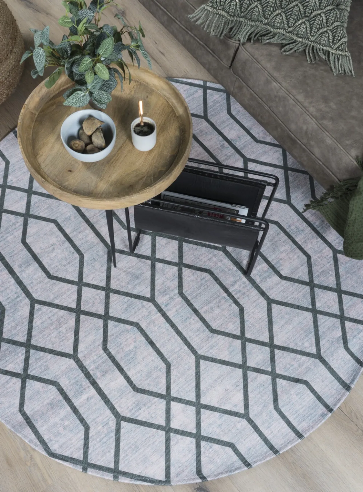 Vloerkleed Pattern Groen Rond ø200 cm