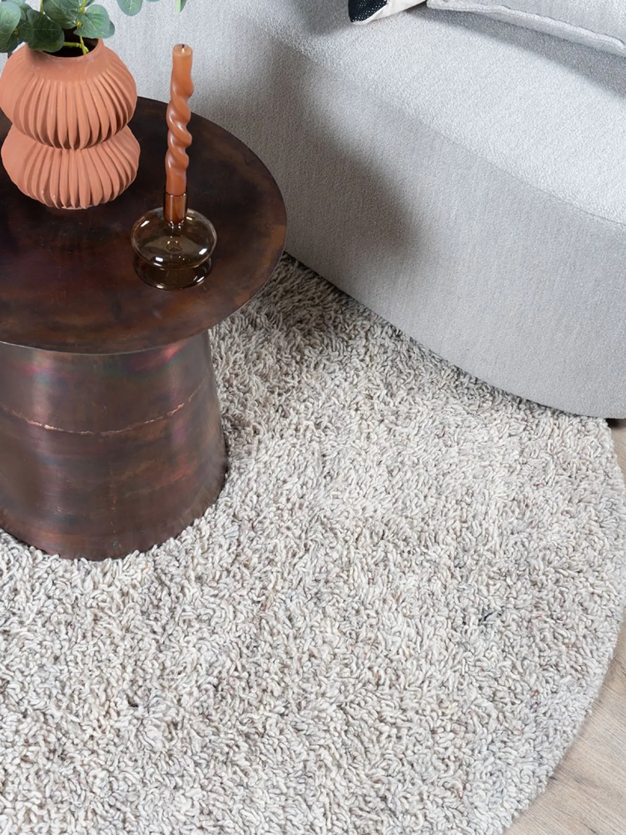 Vloerkleed Pelosa beige 160cm rond