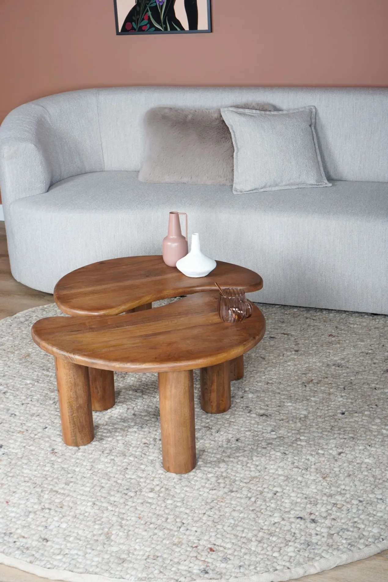 Vloerkleed Steve beige rond ø160 cm