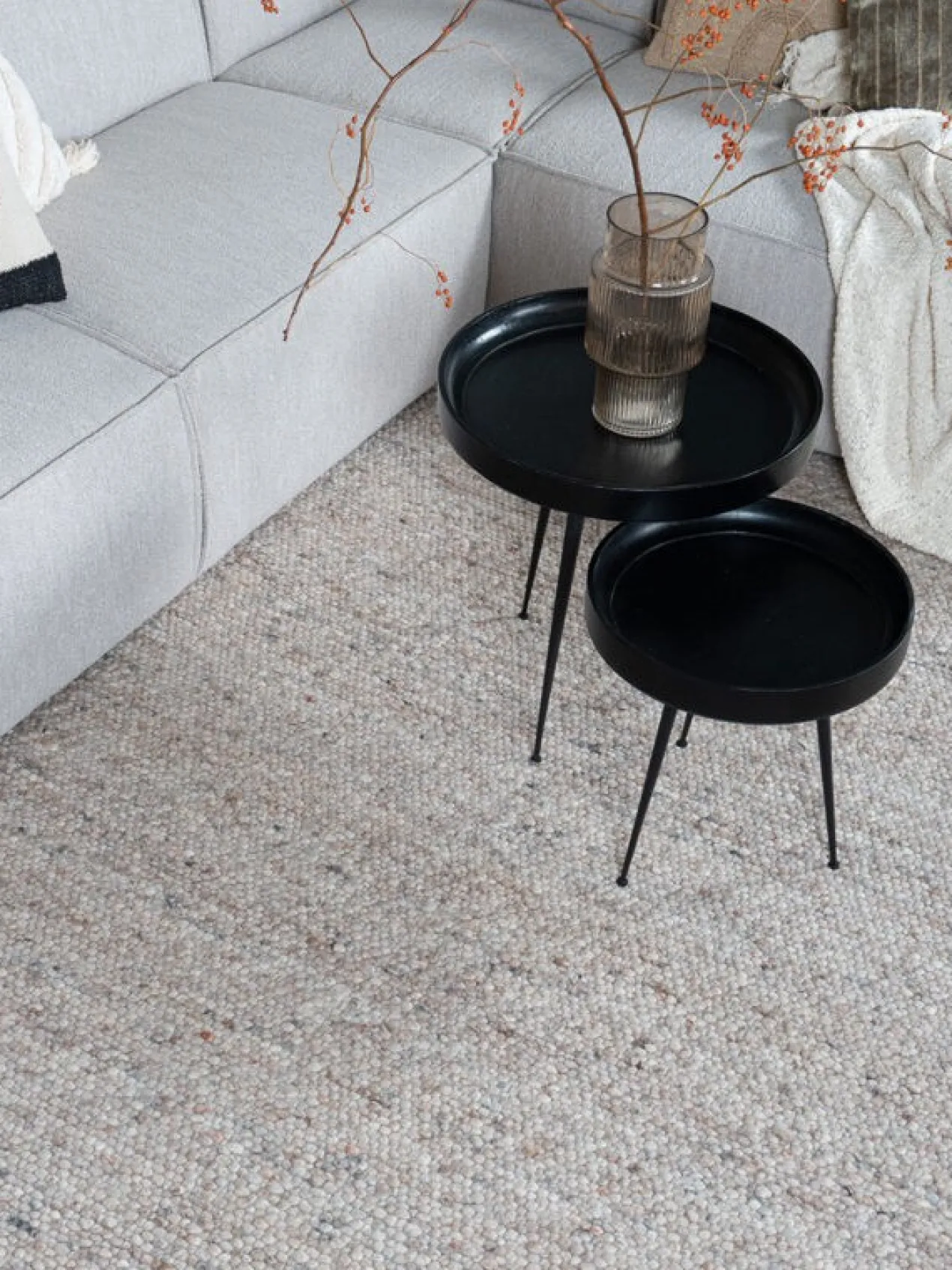 Vloerkleed Stone donkerbeige 160 x 230 cm