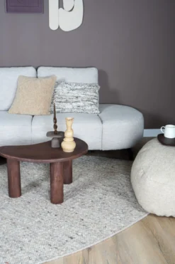 Vloerkleed Stone kiezelvormig donkerbeige 200x280 cm