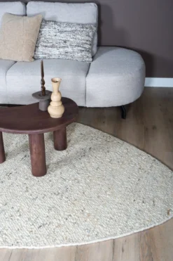 Vloerkleed Stone kiezelvormig beige 160 x 230 cm