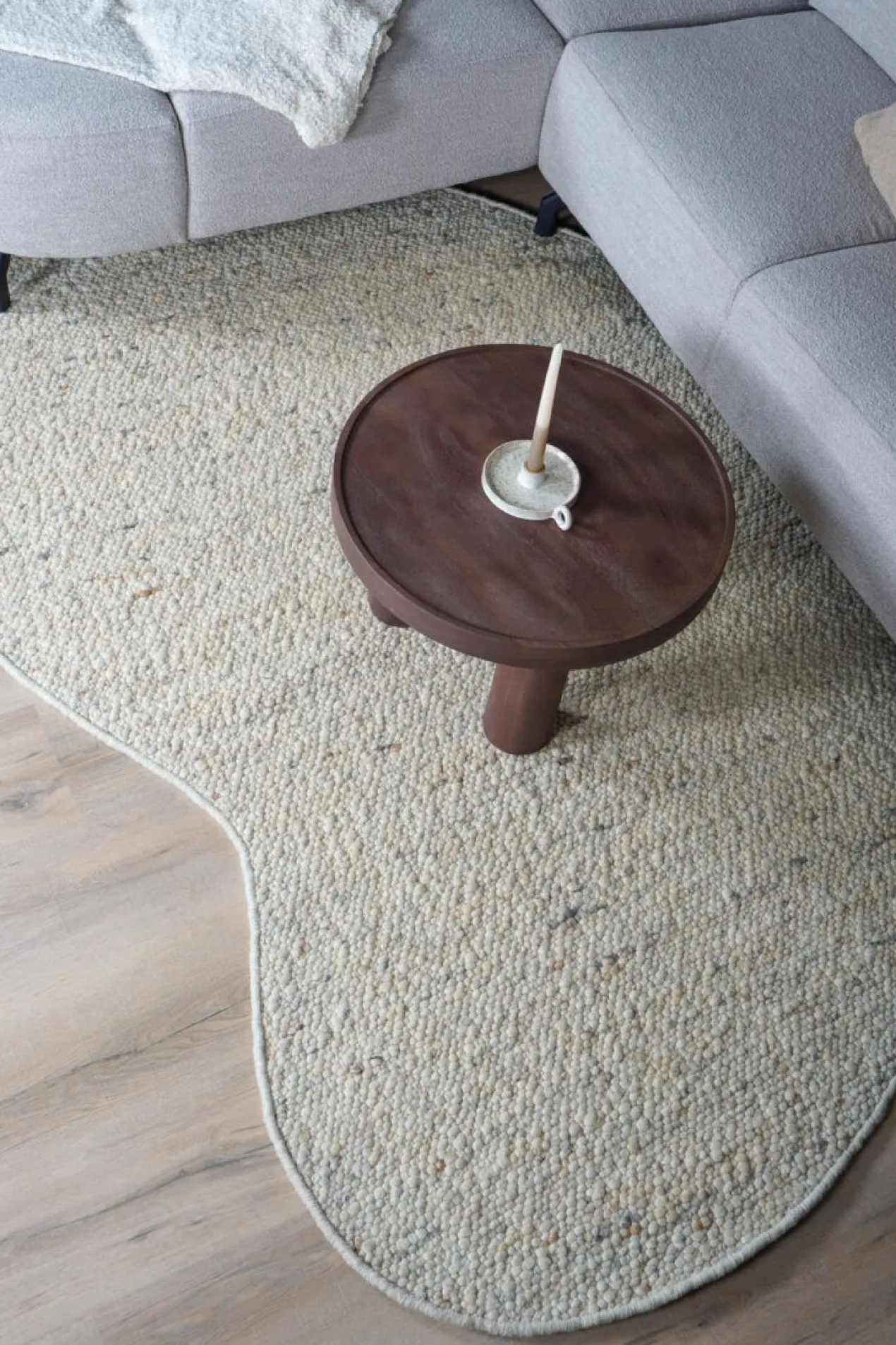 Vloerkleed Stone organisch beige 160 x 230 cm