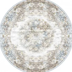 Vloerkleed Viola rond taupe ⌀120 cm