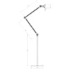 Vloerlamp Bolt 2 armen ash grey