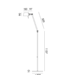 Vloerlamp Bolt Long 1 arm daybreak rose