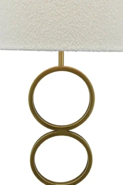 Vloerlamp Capri bronze + kap Cilinder 50x50x30cm Bouclé blanc ( witte binnenkant )