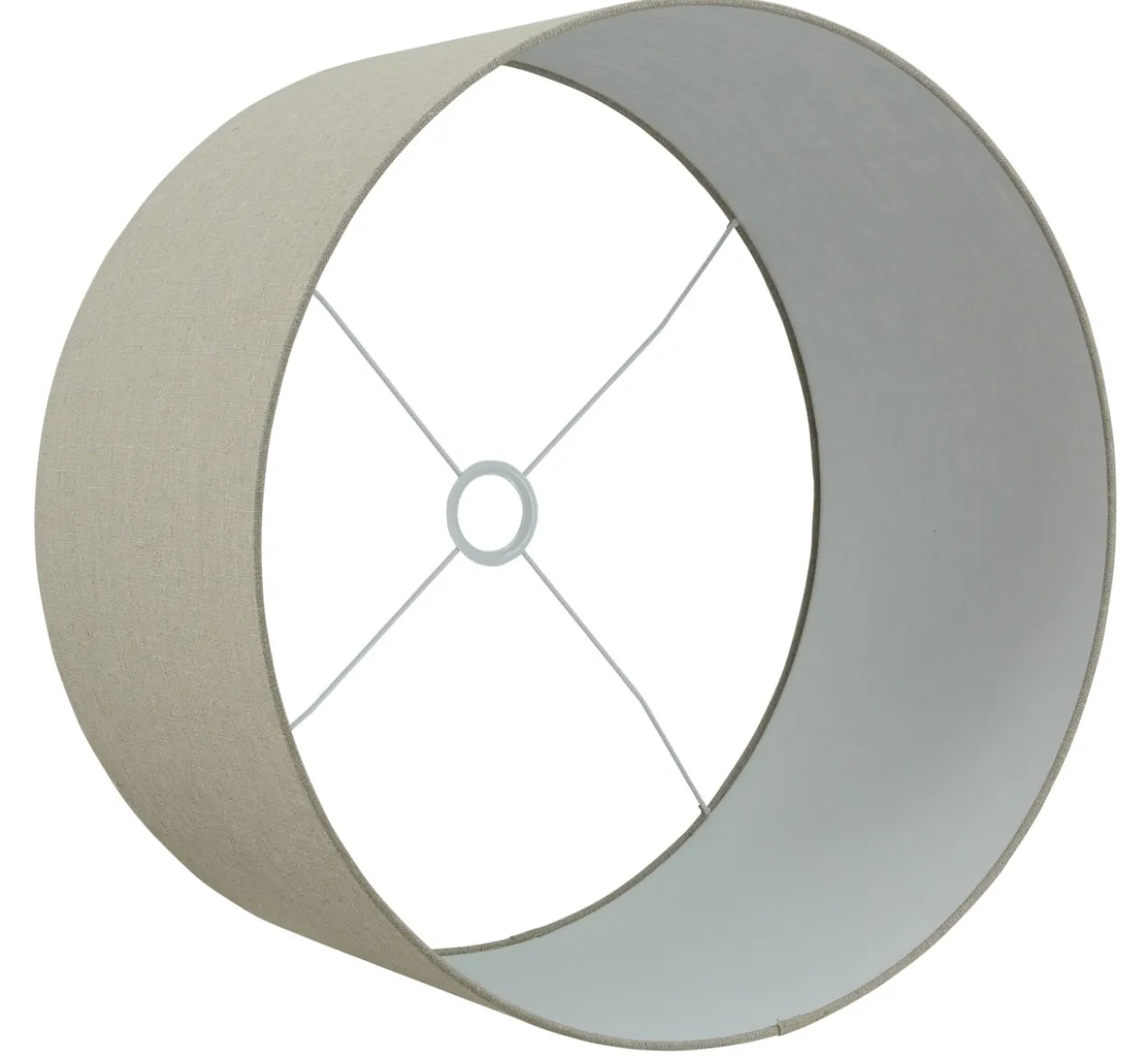 Vloerlamp Capri zwart + kap Cilinder 50x50x30cm Linnen naturel ( witte binnenkant )