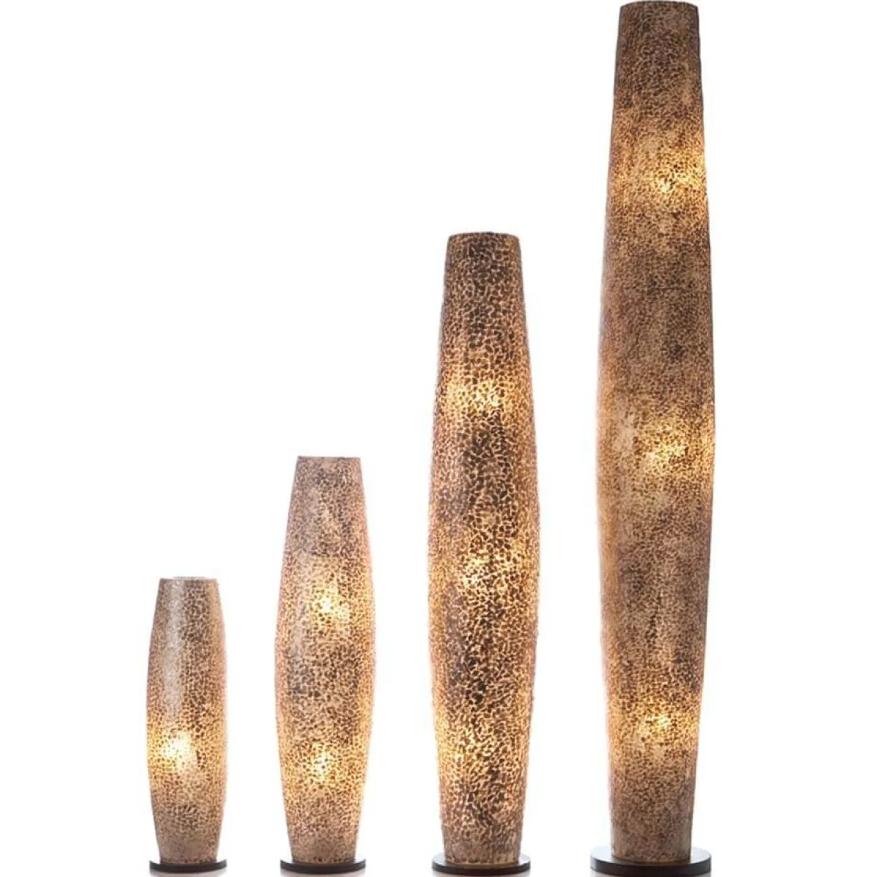 Vloerlamp Cone gold capiz schelp 200 cm