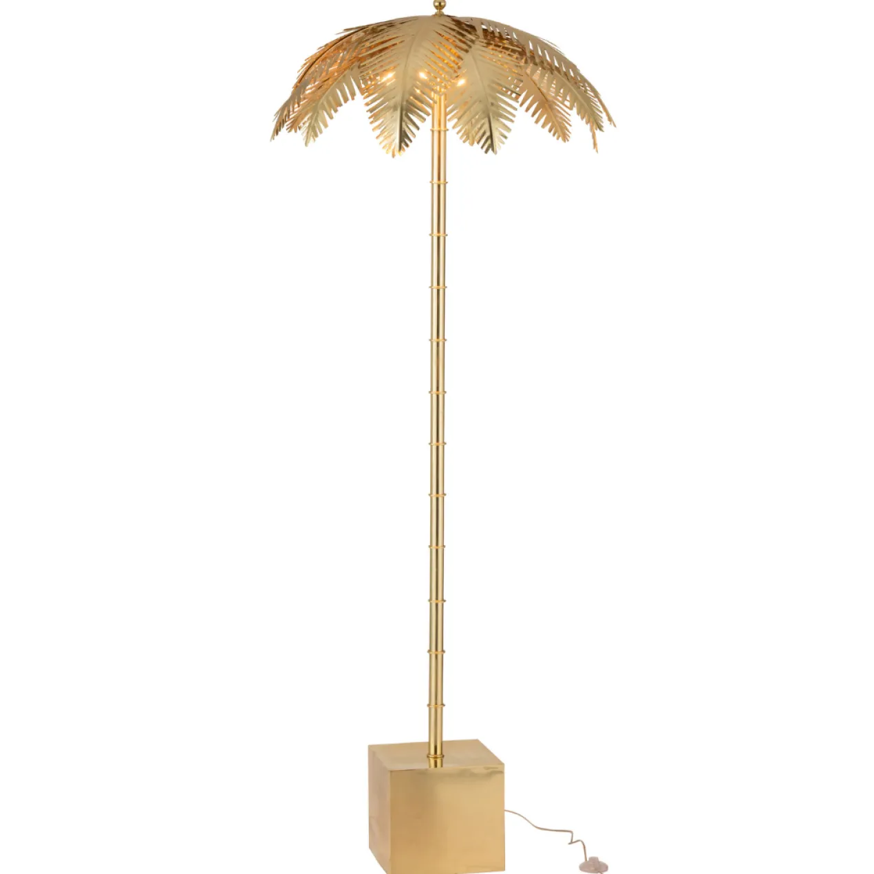 Vloerlamp Kokosbladeren staal Goud