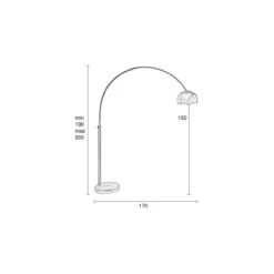 Vloerlamp metal bow satin nickel