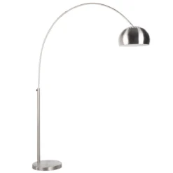 Vloerlamp metal bow satin nickel