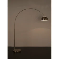 Vloerlamp metal bow satin nickel