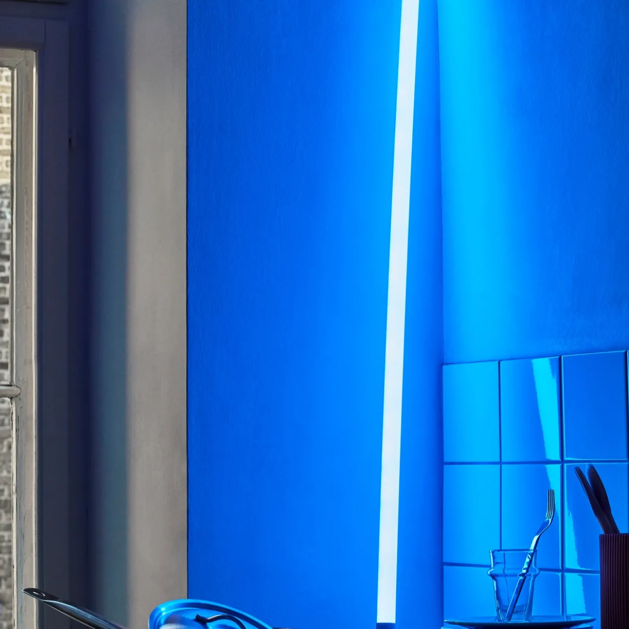 Vloerlamp Neon Tube LED Ice blauw