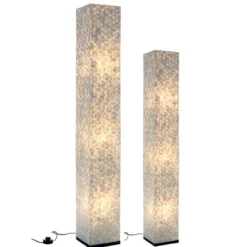 Vloerlamp vierkant cubes white capiz 150 cm