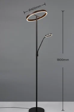 Vloerlamp Wills 2-lichts mat zwart