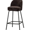 Vogue barstoel 65 cm 3d chenille donkerbruin