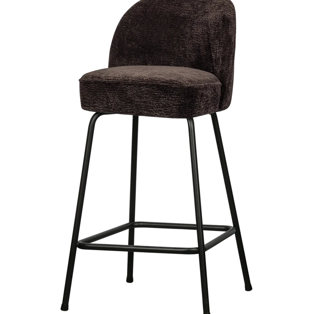 Vogue barstoel 65 cm 3d chenille donkerbruin