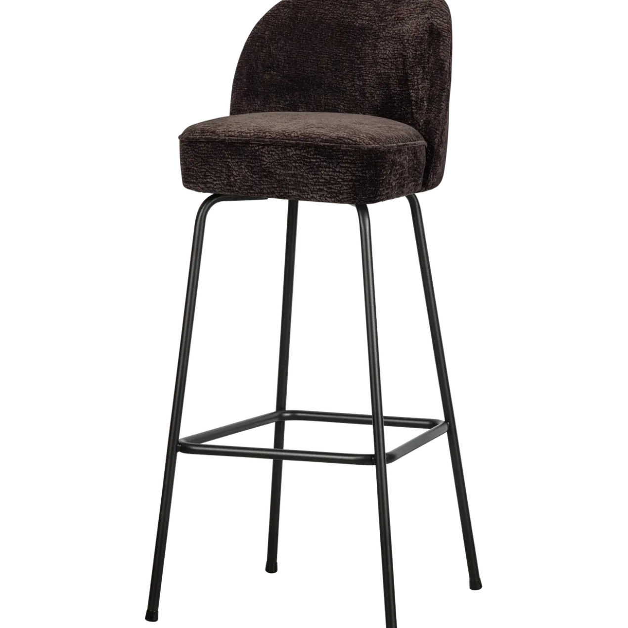 Vogue barstoel 80 cm 3d chenille donkerbruin