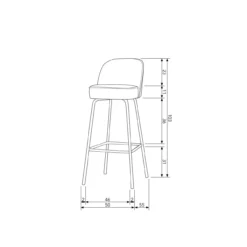 Vogue barstoel 80 cm geweven stof zand