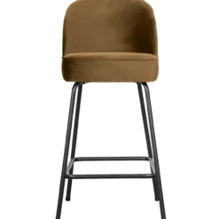 Vogue barstoel 65 cm velvet honinggeel