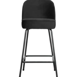 Vogue barstoel 65 cm velvet zwart