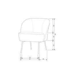 Vogue fauteuil velvet honinggeel