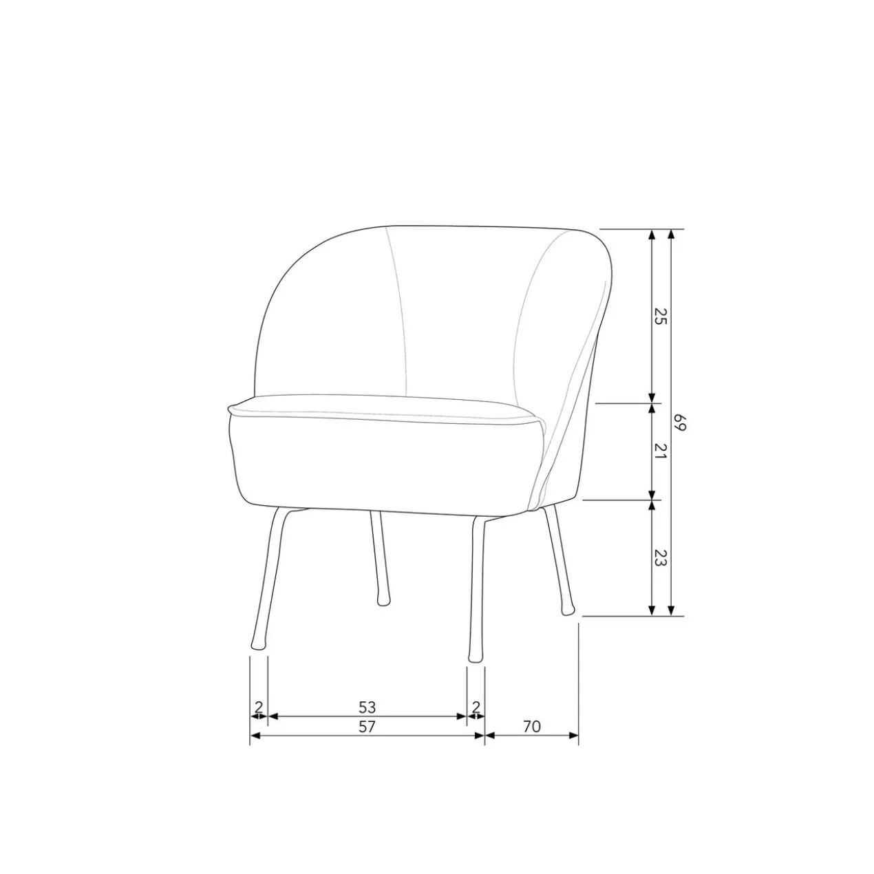 Vogue fauteuil velvet zwart