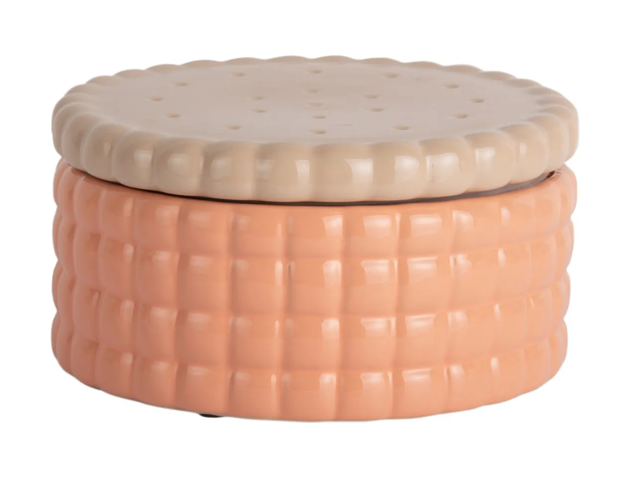 Voorraadpot Biscuit Box groot perzik oranje