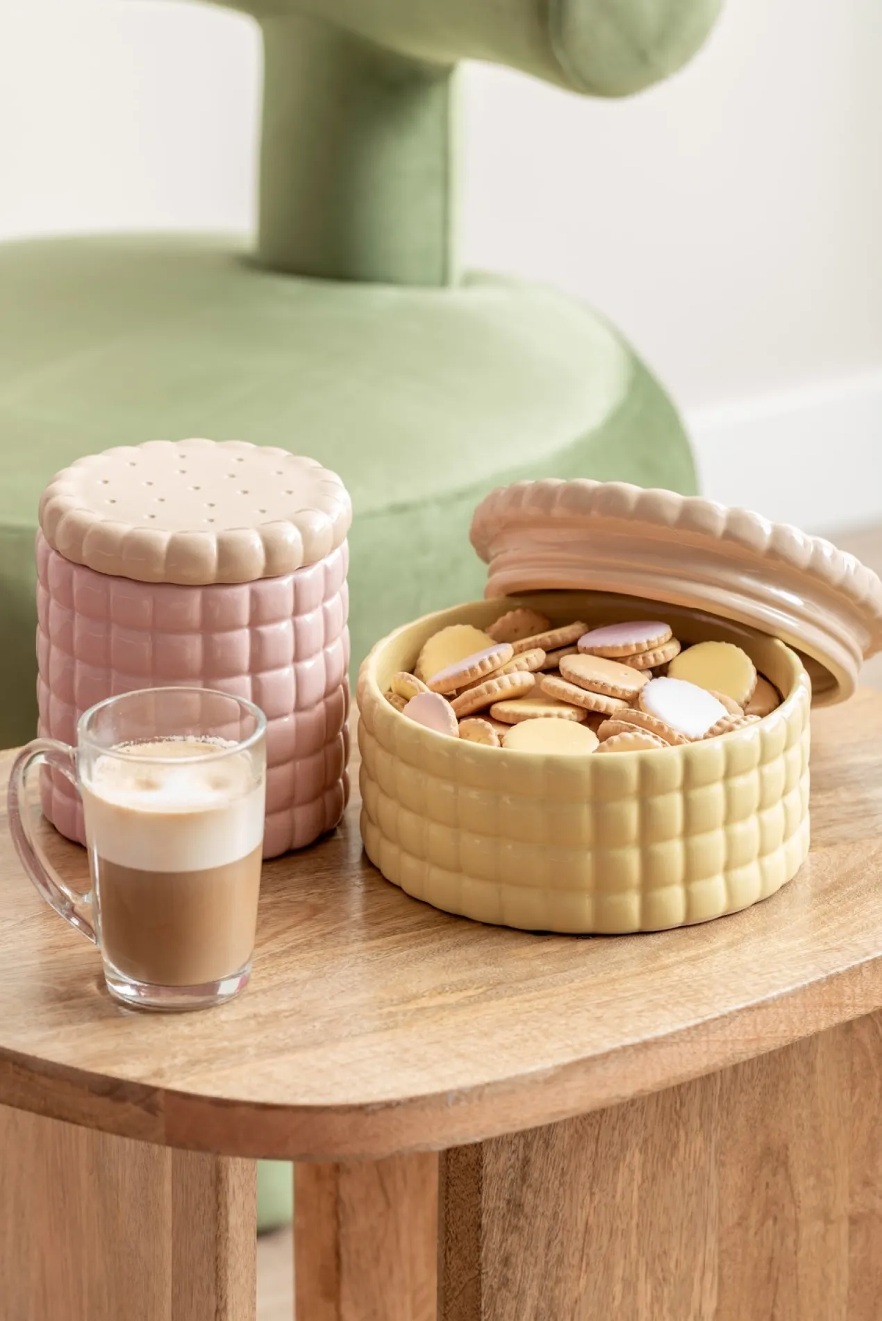 Voorraadpot Biscuit Box groot perzik oranje