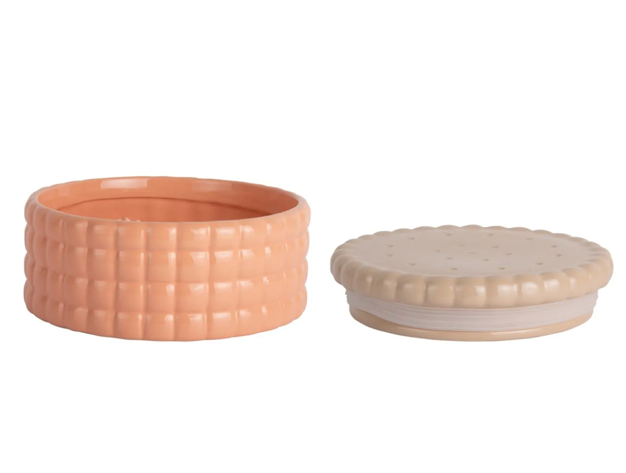Voorraadpot Biscuit Box groot perzik oranje