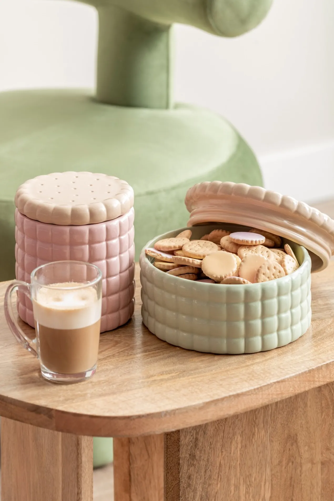 Voorraadpot Biscuit Box groot perzik oranje