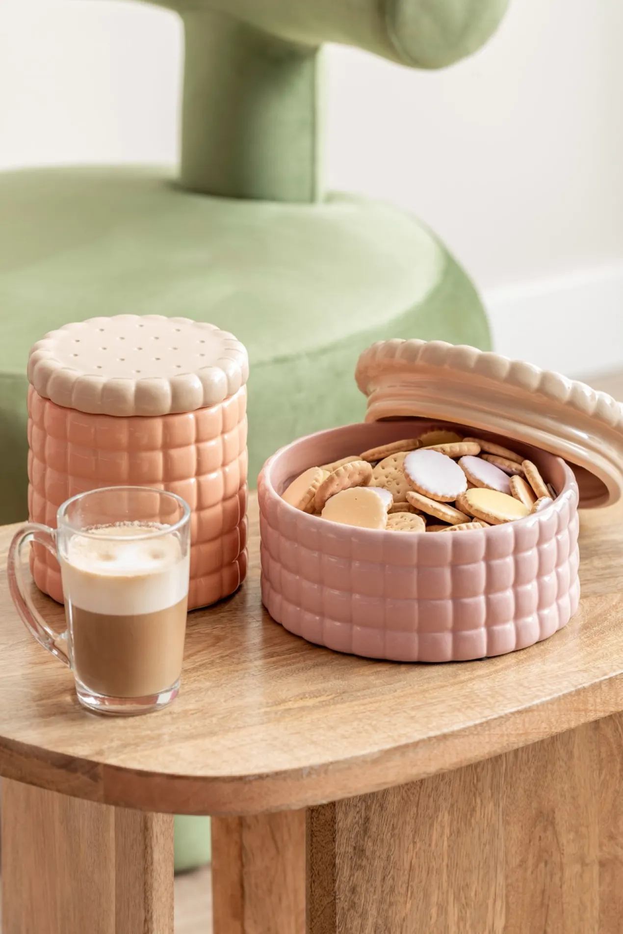 Voorraadpot Biscuit Box groot zacht geel