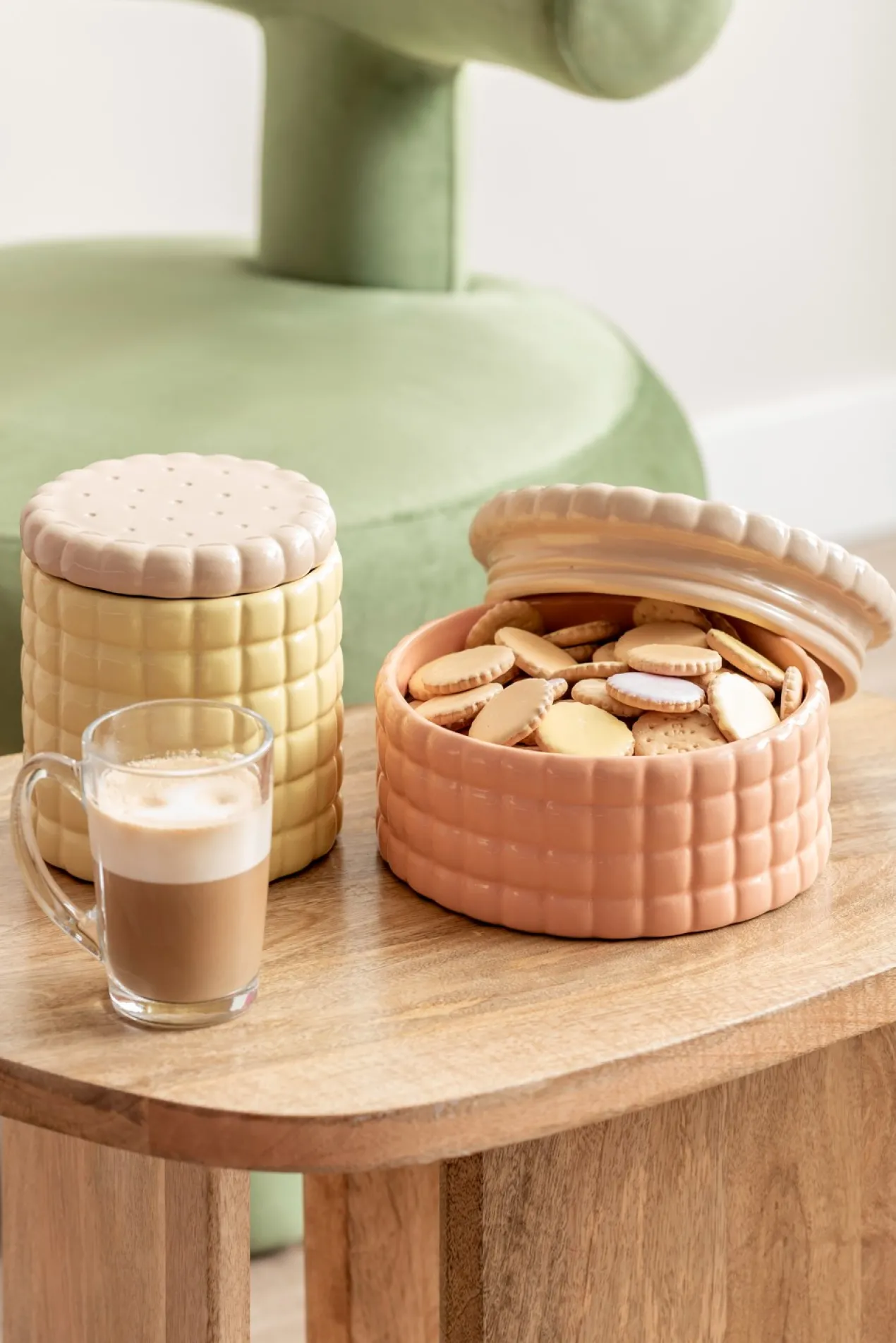 Voorraadpot Biscuit Box groot zacht geel