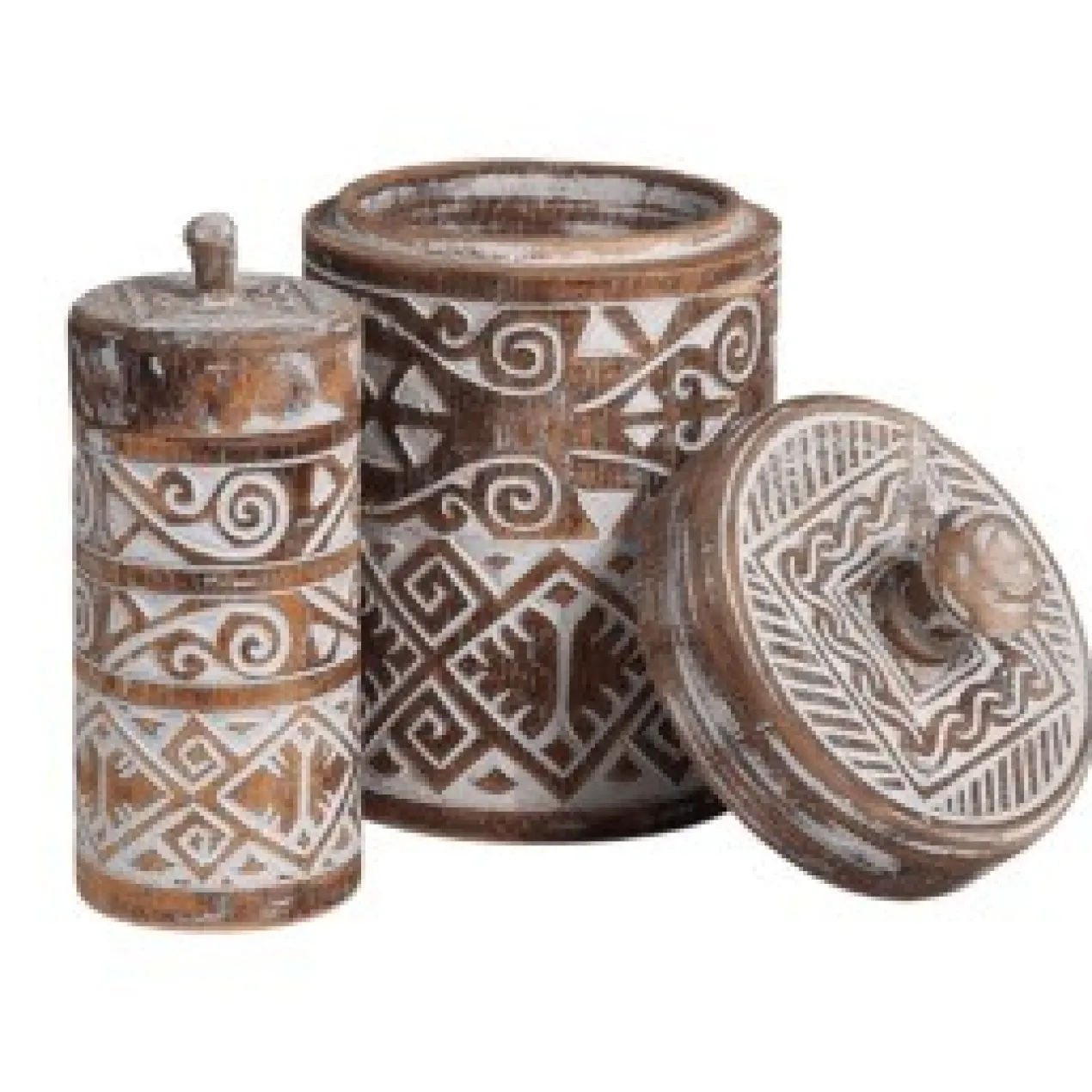 Voorraadpot Borneo burned/wit M
