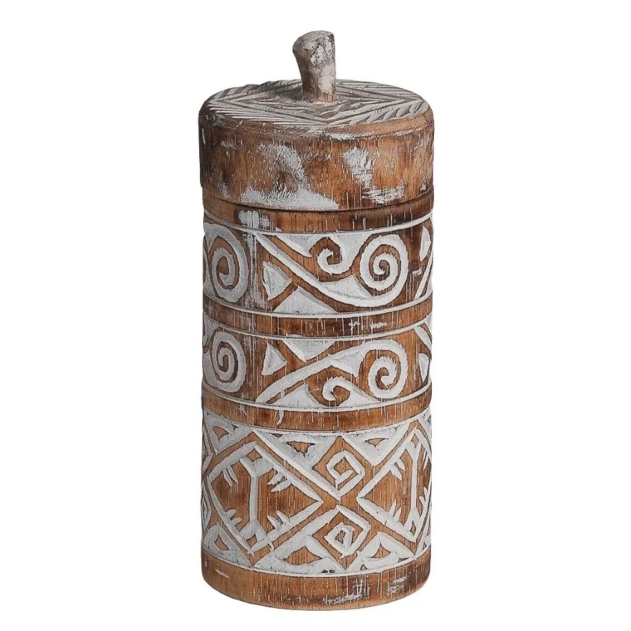 Voorraadpot Borneo burned/wit M