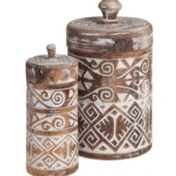 Voorraadpot Borneo burned/wit M