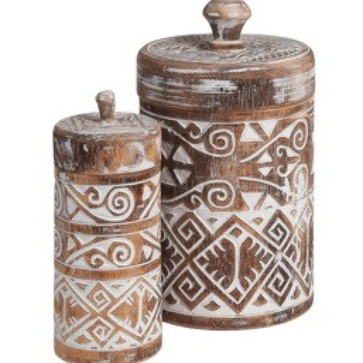 Voorraadpot Borneo burned/wit M