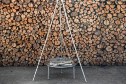 Vuurschaal driepoot Arne - met barbecue Zilver