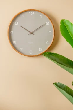 Wall clock Acento wood sand brown