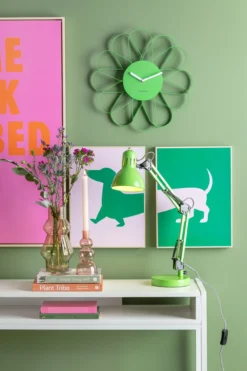 Wall clock Arkis iron bright green