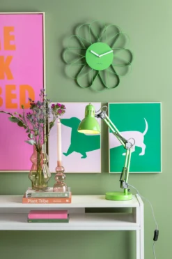 Wall clock Arkis iron bright pink