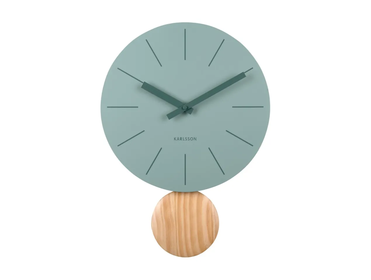 Wall clock Arlo pendulum matt jungle green