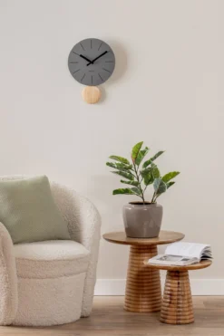 Wall clock Arlo pendulum matt dark grey