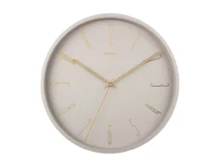 Wall clock Belle Numbers metal warm grey